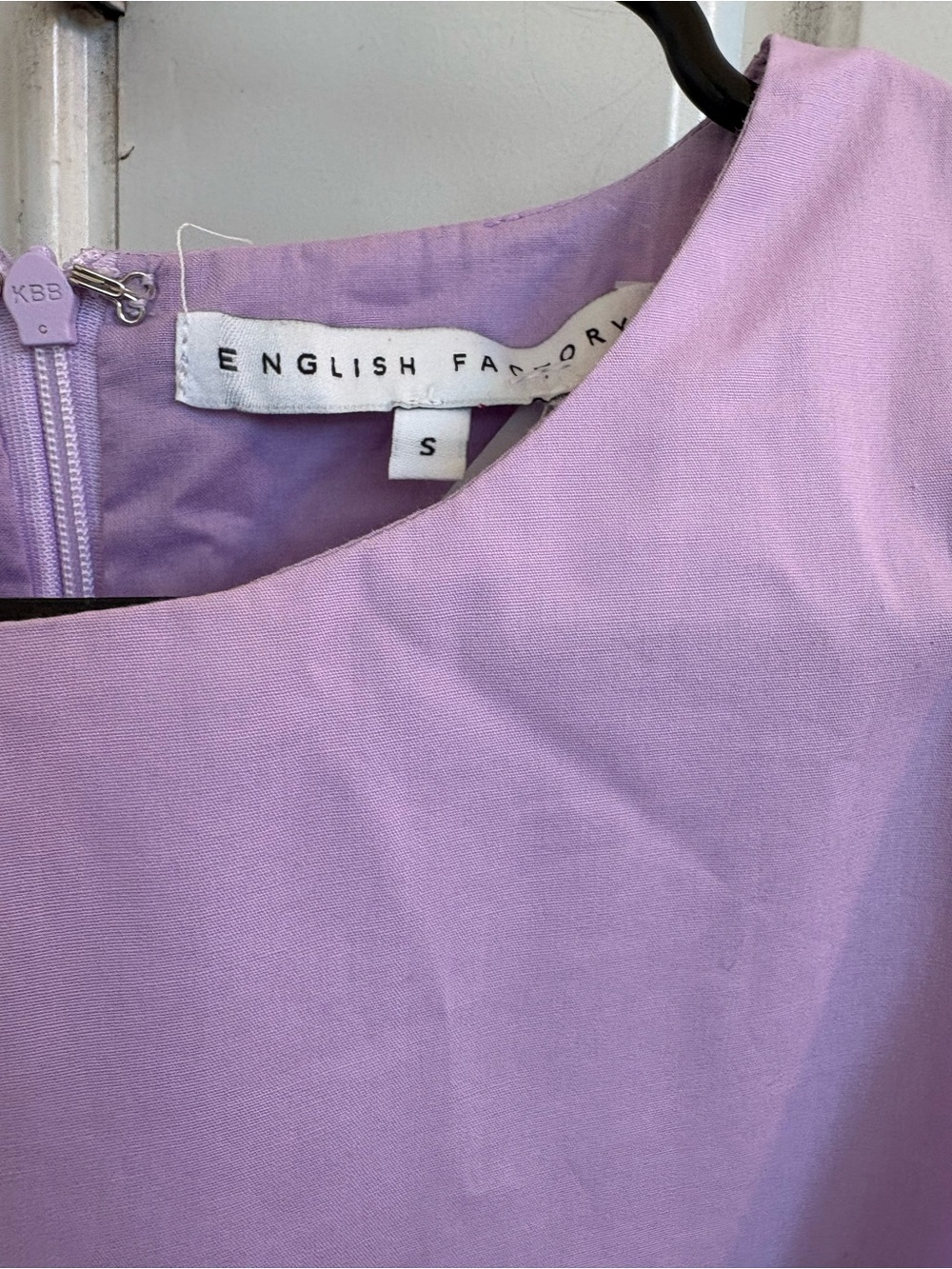 English Factory Lavender Poplin Drop Waist Dress Size Small - Picture 5 of 6